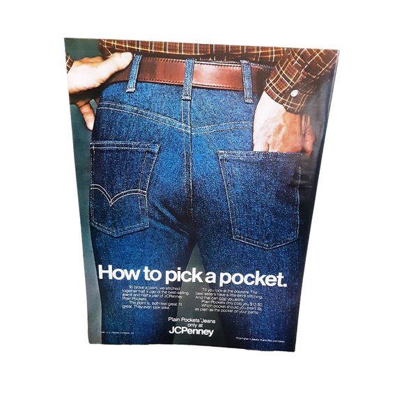 1981 JCPenney Plain Pockets Jeans Original Print Ad Vintage - Picture 1 of 1